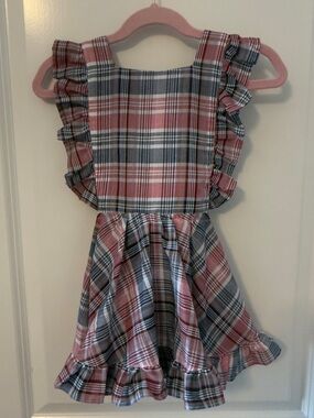 3T Numi plaid pinafore dress